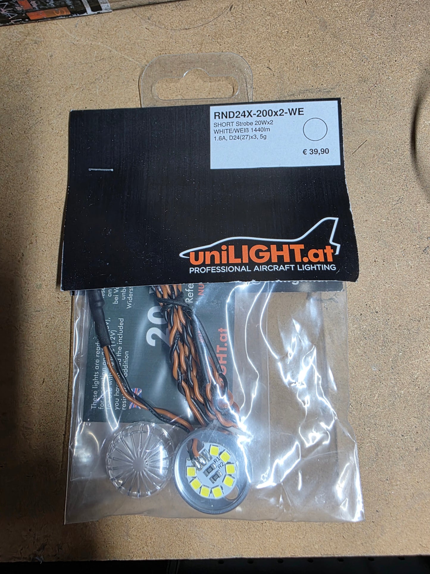 Unilight 24mm ROUND Strobe light, 20Wx2, SHORT