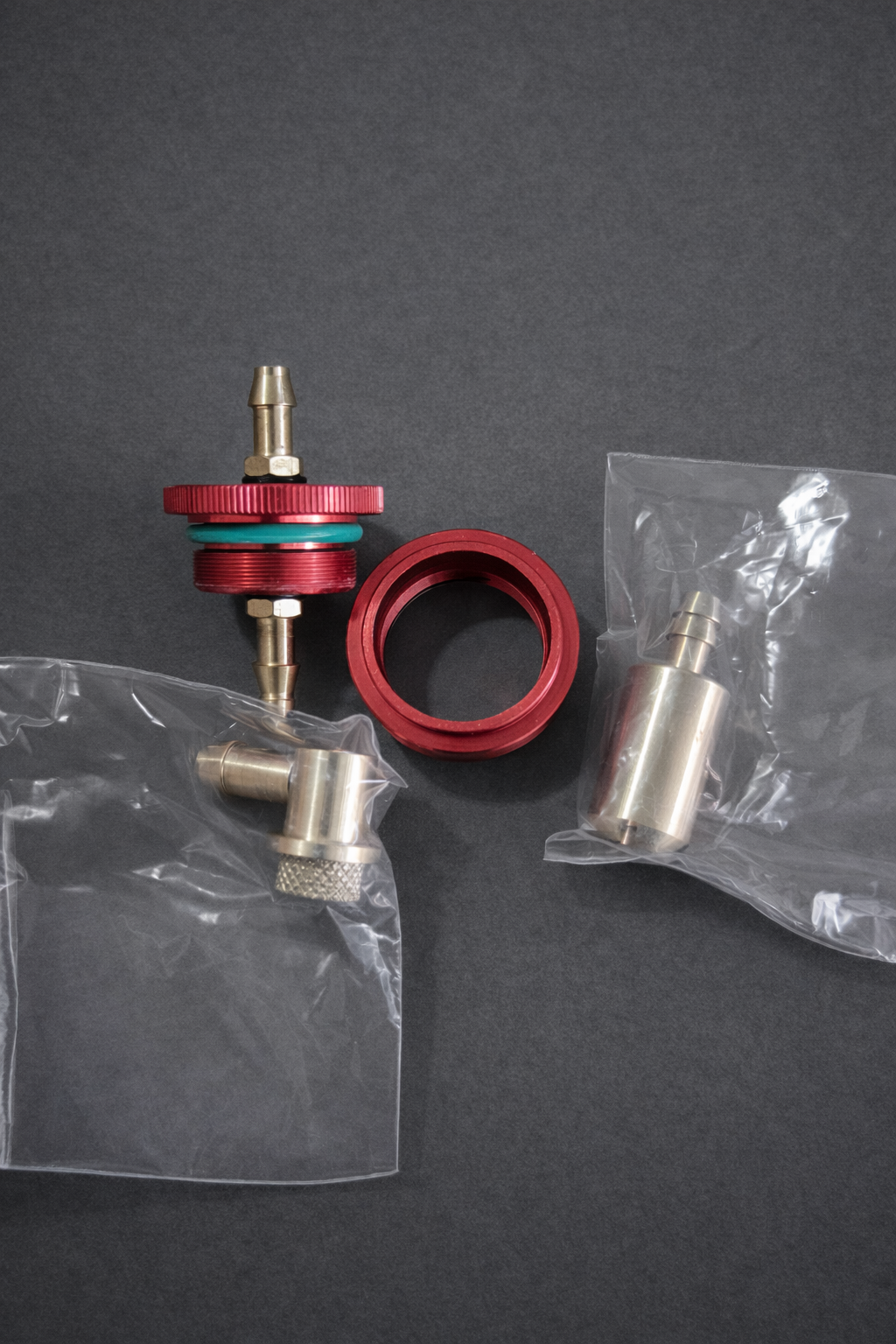 Large Fuel tank fitting set with pickup, clunk and vent