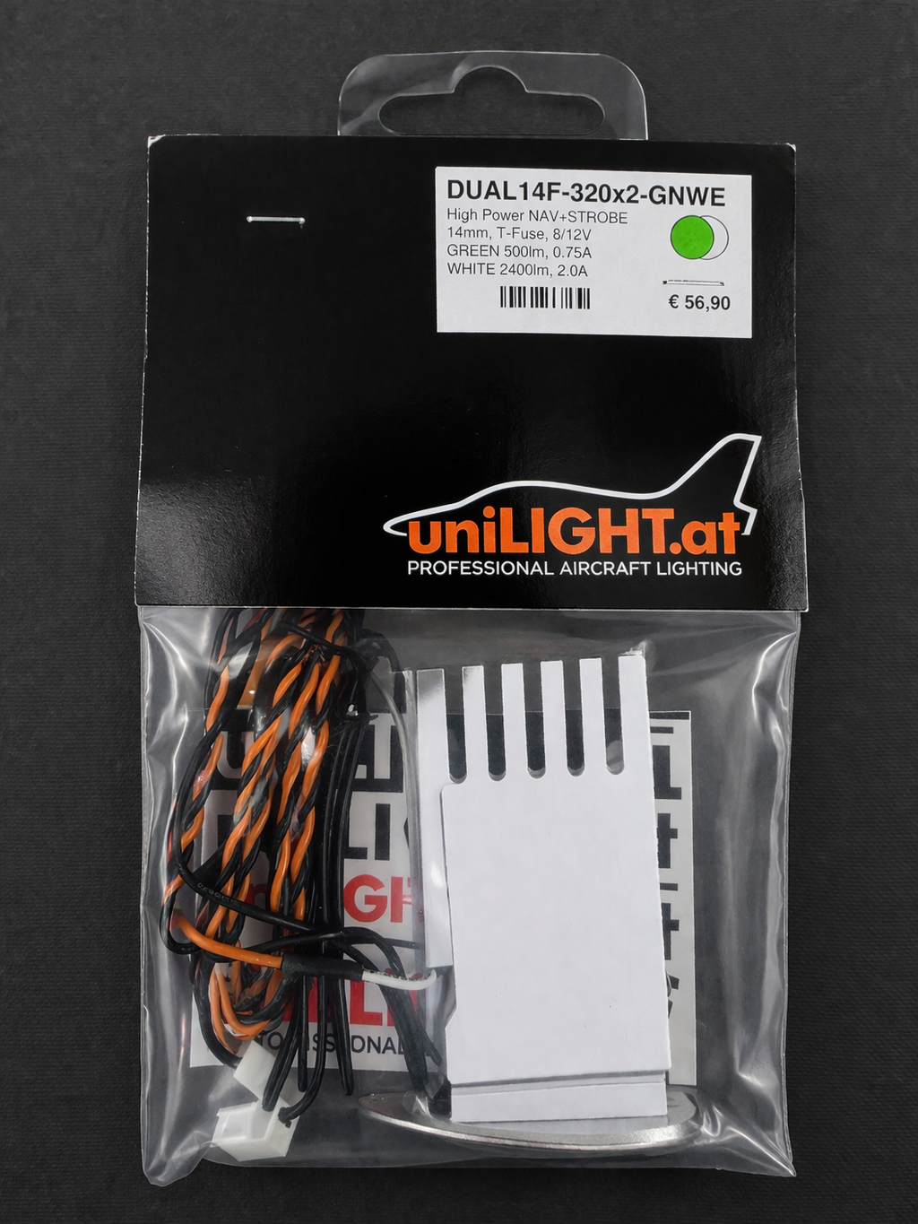 Unilight 14mm DUAL Navigation + Strobe Light, 32Wx2, T-Fuse