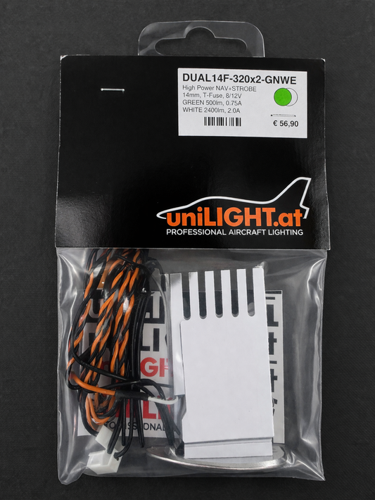 Unilight 14mm DUAL Navigation + Strobe Light, 32Wx2, T-Fuse